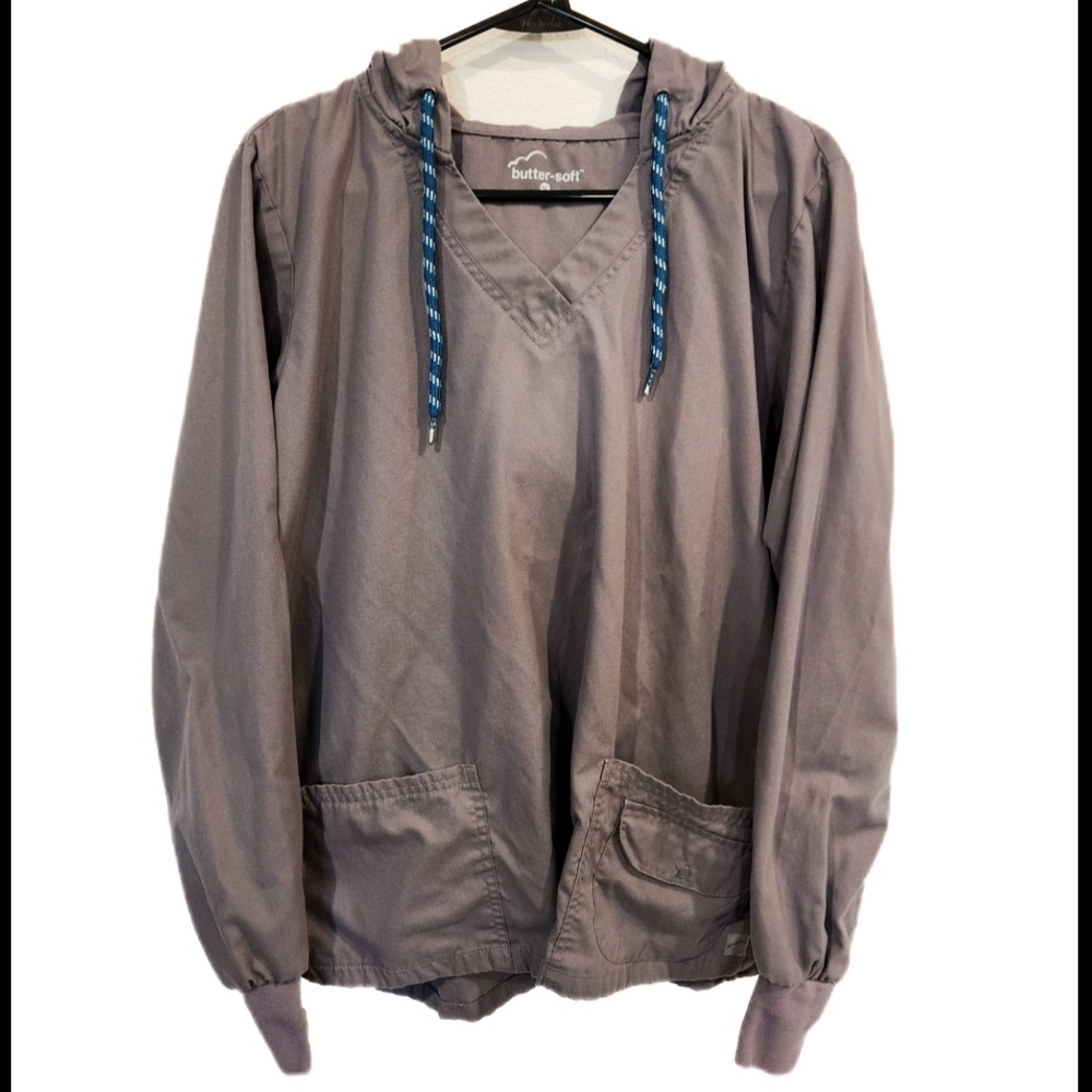 Butter-Soft Gray Scrub Hoodie